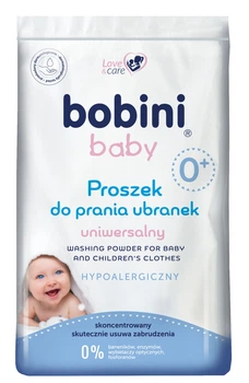 Гіпоалергенний пральний порошок Bobini Baby 0+ для білого та кольорового дитячого одягу та білизни 1,2 кг