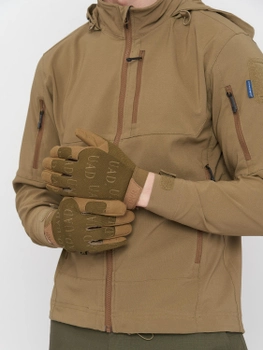 Тактические военные перчатки UAD ARES полнопалые сенсорные Койот XL (UAD0022XL)