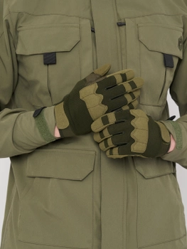 Тактические военные перчатки UAD Prometey полнопалые, сенсорные Олива XL (UAD0019XL)