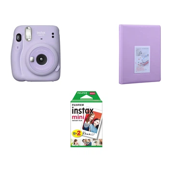 Камера моментальной печати Fujifilm Instax Mini 11 Purple / Фотобумагой на 20 снимков / Фотоальбом фиолетовый на 64 снимка
