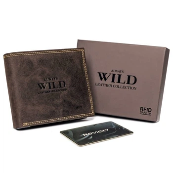 Гаманець чоловічий шкіряний Always Wild N992-P-CHM-1058 темно-коричневий