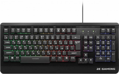 Клавіатура дротова 2E Gaming KG320 LED USB Black Ukr