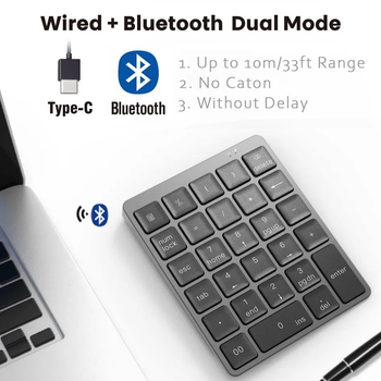 Клавіатура бездротова Bluetooth N960 на 28 клавіш із цифрами 121*100*12.5mm (sv2356)
