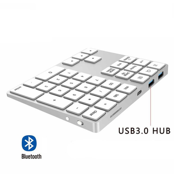 Клавіатура бездротова Bluetooth SV BT038 на 34 кнопки в алюмінієвому корпусі 146*105*13 мм Білий (sv2357wh)