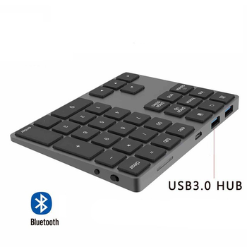 Клавіатура бездротова Bluetooth SV BT038 на 34 кнопки в алюмінієвому корпусі 146*105*13 мм Сірий (sv2357g)