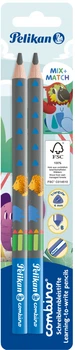Олівці для навчання письму Pelikan Combino Blue потовщені м'які Блакитний корпус 2 шт. (811187)