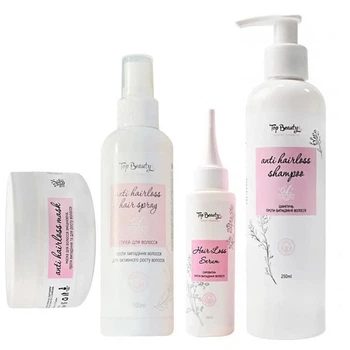 Набор укрепляющий для роста и от выпадения волос Anti Hairloss-2 Top Beauty (спрей 100 мл, шампунь 250 мл, маска 300 мл, сыворотка 100 мл)