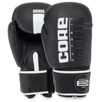 Рукавички боксерські PU CORE BO-8540 (розмір 12oz, чорний-сірий)