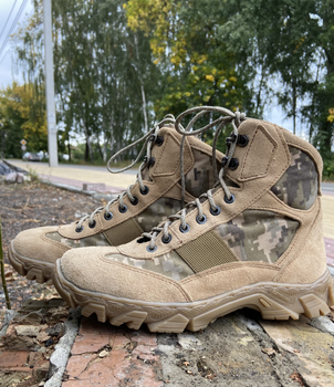 Берцы летние короткие облегченные, обувь для военных KROK BU01, 46 размер, хаки, 01.46