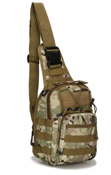Тактична сумка-слінг Molle Tactical Sling Bag через плече нагрудна мультикам