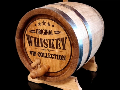 Дубовая бочка Barhan «Original Whiskey» из колотого дуба для виски, вина, самогона и коньяка обручи нержавеющая сталь 10 л