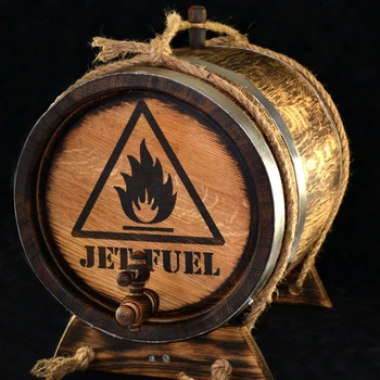 Дубовая бочка Barhan «Jet Fuel» из колотого дуба для виски, вина, самогона и коньяка обручи нержавеющая сталь 50 л