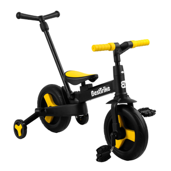 Велосипед трансформер с родительской ручкой от 2 до 4 лет Best Trike Желтый