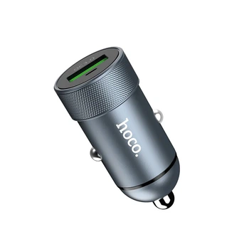 АЗУ Hoco Z32 Speed Up single port QC3.0 car charger Metal Gray