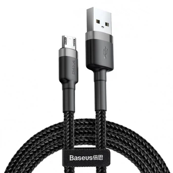 Кабель Baseus cafule Cable USB For Micro 1.5A 2M Gray+Black (CAMKLF-CG1)