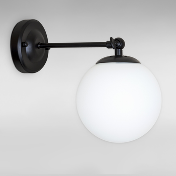 Настінний світильник Бра шар Light House LS-18150F-1 BK+WH чорний, білий плафон