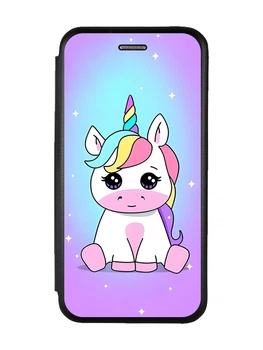 Чехол-книжка с рисунком для Samsung Galaxy A50 (2019) A505/A30s Черный :: Единорог (принт 103)