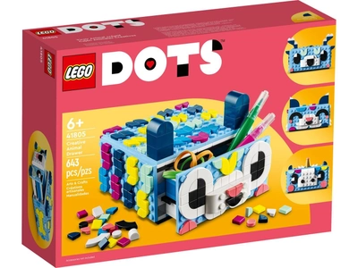 Конструктор LEGO DOTS Креативний ящик Тварини 643 деталі (41805)