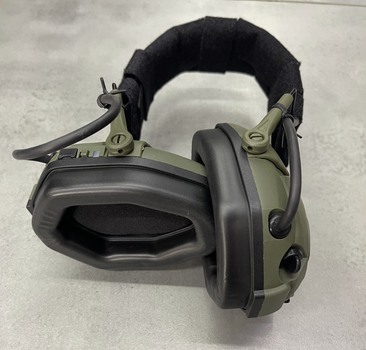 Тактичні активні навушники HD-16 із шумозаглушенням, універсальне кріплення, на голову та шолом, блютуз, оливковий