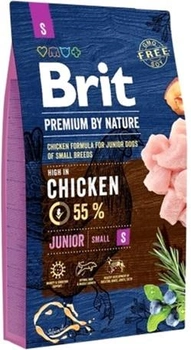 Сухий корм Brit Premium Junior S для цуценят і молодих собак дрібних порід зі смаком курки 1 кг (8595602526253)
