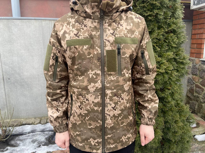 Тактическая куртка Softshell армейская военная флисовая куртка цвет пиксель софтшел размер 52 для ВСУ 52-02