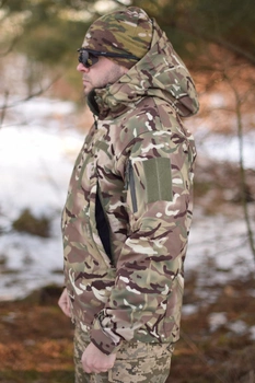 Тактична куртка Softshell армійська військова флісова куртка колір мультикам софтшел розмір 54 для ЗСУ 54-01