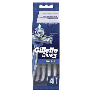Станок для гоління одноразовий Gillette Blue Simple3 4 шт