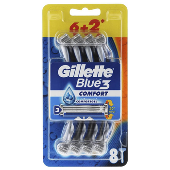 Станок для гоління одноразовий Gillette Blue 3 6+2 шт