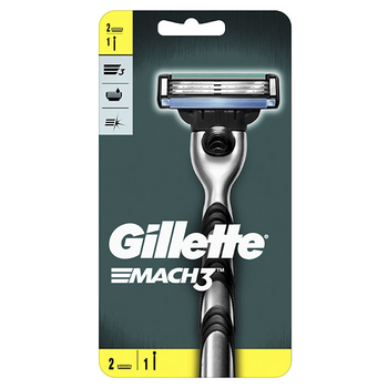 Станок для гоління Gillette Mach 3 з 2 змінними касетами