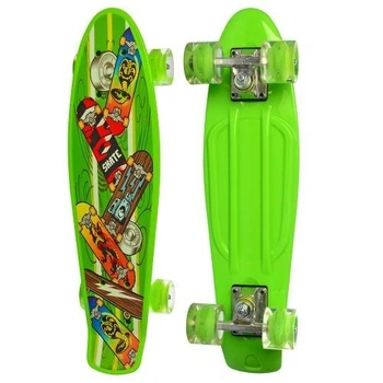 Пенни борд Penny Board ПУ колёса свет Скейт Зелёный