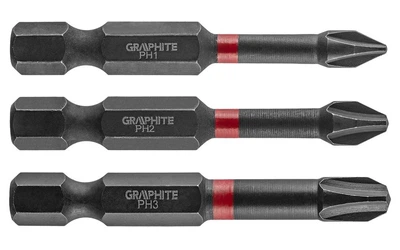 Биты ударные GRAPHITE PH1/2/3 x 50 мм, 3 шт. (56H543)