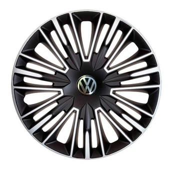 Автомобильные колпаки 4 Racing Jerez Silver-Black R15 4 шт. (с логотипом Volkswagen)