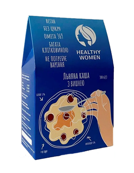 Льняна каша натуральна з вишнею, Healthy Women, 300 г