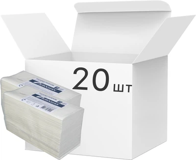 Упаковка паперових рушників BuroClean 2 шари V-складання 20 пачок по 200 аркушів Білі (10100105)