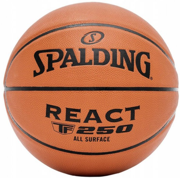 Баскетбольный мяч Spalding TF-250 React, размер 7, композитная кожа, подходит для игры в зале и на улице.(OB_71FA3CD6B1A9)