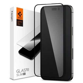 Защитное стекло Spigen Screen Protector EZ FIT Tempered Glass Slim HD для iPhone 14 Pro Black (AGL05221)