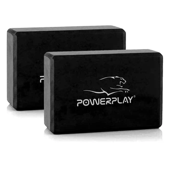Блоки для йоги 2 шт. (пара) PowerPlay 4006 Yoga Brick EVA Чорні