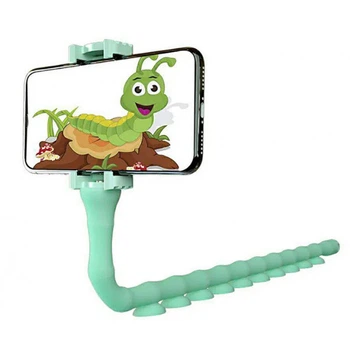Тримач для телефону гнучкий Cute Worm Lazy Holder 7304 із присосками блакитний