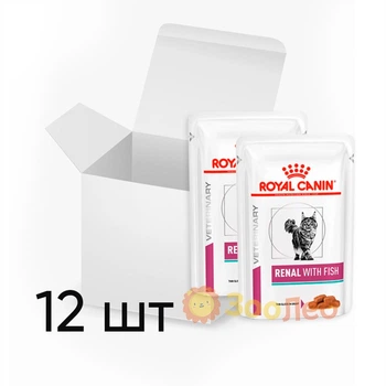 Упаковка влажного корма для кошек ROYAL CANIN VHN WET RENAL с рыбой, 85 г 12 шт