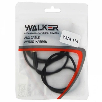 Аудиокабель WALKER H174 black (тех.пак.)