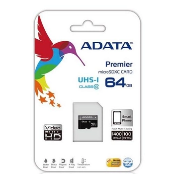 ADATA Premier microSDXC 64GB UHS-I Class 10 (AUSDX64GUICL10-RA1)