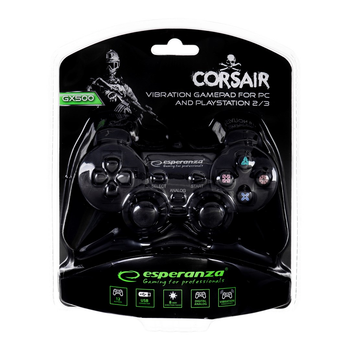 Pad do gier przewodowy ESPERANZA Vibration PC/PS2/PS3 czarny (EG106)