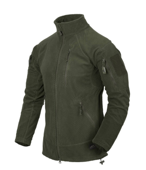 Кофта Alpha Tactical Jacket - Grid Fleece Helikon-Tex Olive Green 2XL Тактическая мужская