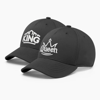Парные кепки бейсболки family look INAL King Queen Король и Королева S / 53-54 Черный 188553