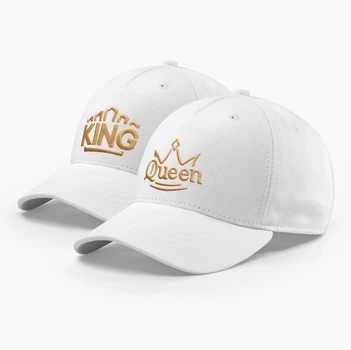 Парные кепки бейсболки family look INAL King Queen Король и Королева S / 53-54 Белый 199253