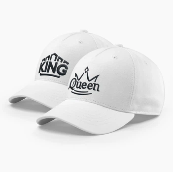 Парные кепки бейсболки family look INAL King Queen Король и Королева XXL / 61-62 Белый 197361