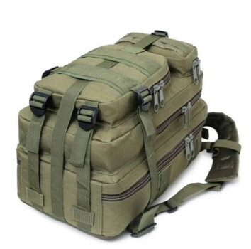 Рюкзак туристичний ранець сумка для виживання Оливковий 35 л Alop дволямковий із системою безлічі практичних кишень і відділень для походів