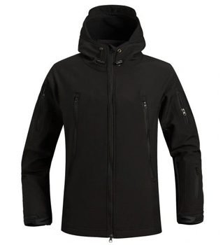Чоловіча куртка мембранна розмір L Чорний (Alop) надійна і комфортна на полі бою функціональна для будь-яких завдань захист від вітру і дощу