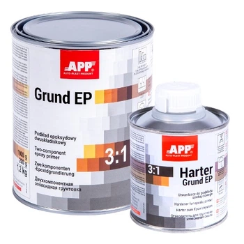 APP Грунт эпоксидный двухкомпонентный грунт + отвердитель Grund EP 3:1, серый 1l+0.2l (021201 + 021202)