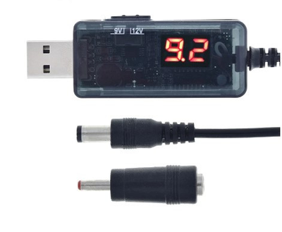 Повышающий преобразователь USB 9-12 Вольт 5,5*2,1мм+3,5x1,35 мм 